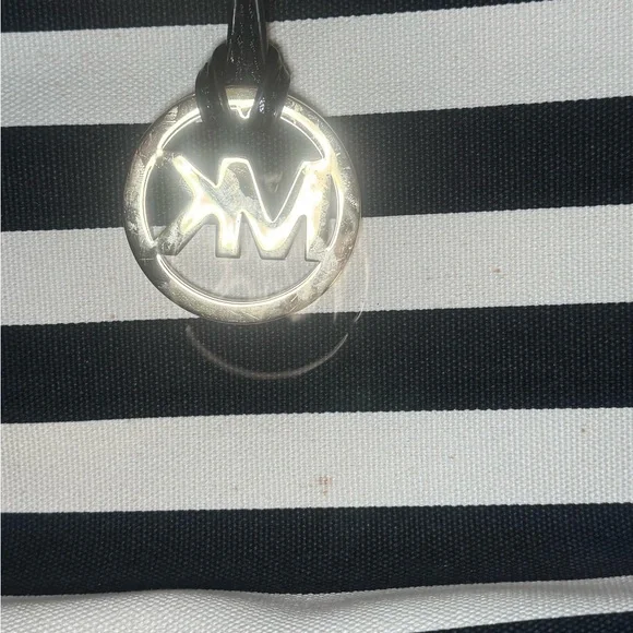 Michael Kors Striped Black and White Tote - Picture 5 of 5